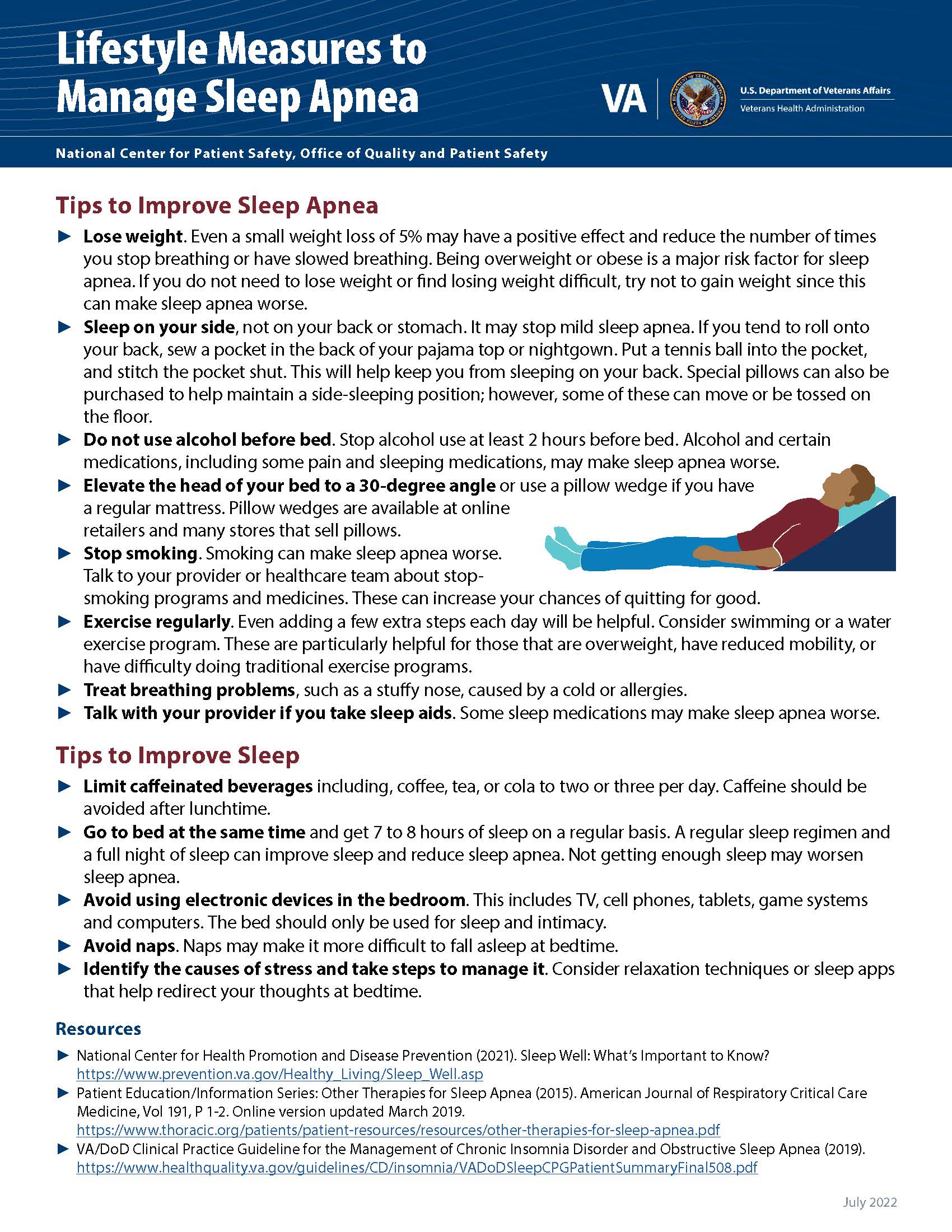 Image of Lifestyle Measures to Manage Sleep Apnea fact sheet